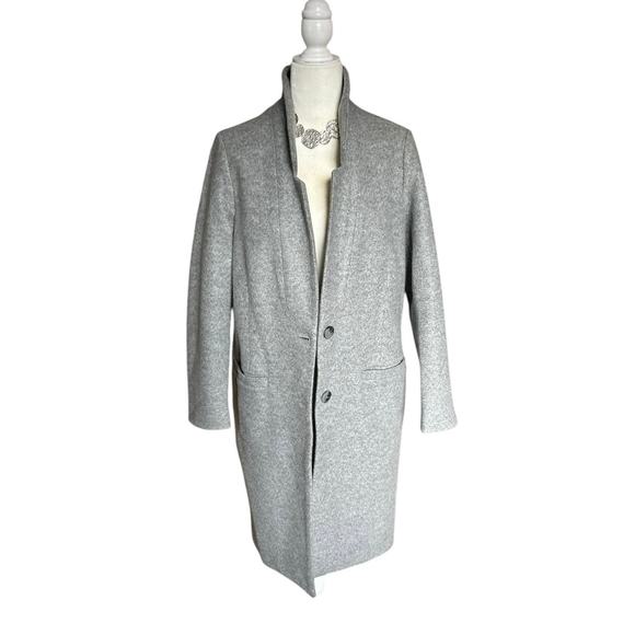 Old Navy Grey Oversized Mid-Length Peacoat, Lined, Women's Medium - Picture 2 of 6